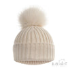 Personalised Beige Hat with Glitter Pom
