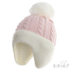 Personalised Pink and Cream Knitted Pom Hat