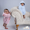 Personalised Waffle Fleece Hoodie - Blue/Pink
