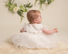 Tulle Dress with Matching Bonnet - White/Ivory