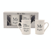 His & Hers Pair of Wedding Mugs