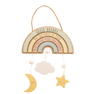 Rainbow Hanging Plaque 'Sweet Dreams' - Just Blue Or Pink