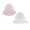 baby girls pink or white frilly bucket sun hat