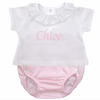 Personalised Pink & White Frill Set