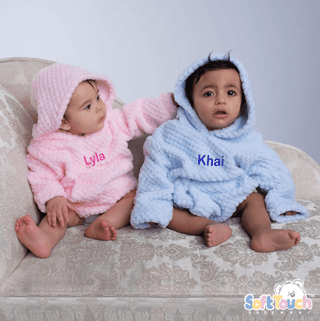 Personalised Waffle Fleece Hoodie - Blue/Pink - Just Blue Or Pink