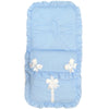 Personalised Blue Pram Footmuff with White Bows