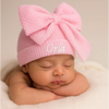 Personalised Pink Chenille Hat with Large Bow
