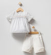 White Jacquard and Dobby 2 Piece