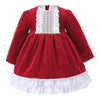 Glitter Corduroy Dress - Red