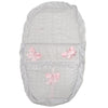 Personalised White Broderie Anglaise Car Seat Footmuff - Pink Bows