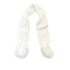 Knitted Pom pom Scarf - White