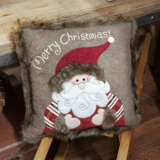 Faux Fur Santa Cushion - Just Blue Or Pink