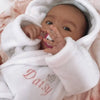 Baby Wearing A White Personalised Dressing Gown