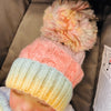 Personalised Baby Girls Blanket and Hat Set - Rainbow