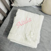Personalised Baby Blanket With Bow - White