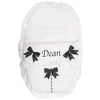 Personalised White Frilly Car Seat Footmuff - Just Blue or Pink