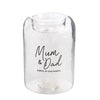 Thoughts of You Feather Glass Tea Light Holder - Mum & Dad