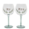 Love Story Gin Glass Set of 2- Mr & Mrs