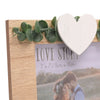 Love Story Rustic Frame with Heart and Leaves