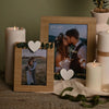 Love Story Rustic Frame with Heart and Leaves