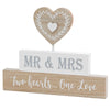 Mantel Blocks Mr & Mrs 2 Hearts