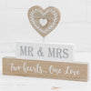 Mantel Blocks Mr & Mrs 2 Hearts