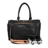 Personalised Black Faux Leather Maternity Bag - Just Blue or Pink