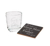 Father of The Bride Whisky Glass and Coaster in Gift Box - Just Blue or Pink