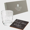 Father of The Bride Whisky Glass and Coaster in Gift Box - Just Blue or Pink