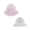 Personalised Frilly Sun Hat - Pink/White