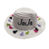 Personalised Sun Hat with Tassels - White