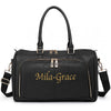 Personalised Black Faux Leather Maternity Bag - Just Blue or Pink
