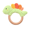 Petit Cheri Crochet Dinosaur Rattle - Stegasaurus - Just Blue or Pink