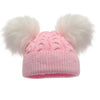 Personalised Pink Pom hat with White Pom Poms - Just Blue or Pink