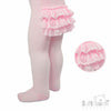 Pink Ribbed Tights with Frilly Bottom - Just Blue or Pink