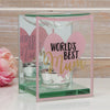 Glass Oil Burner - World's Best Mum - Just Blue or Pink