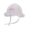 Baby Girl Frilly Sun Hat - White - Just Blue or Pink