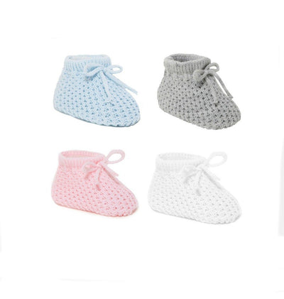 Baby Knitted Bootees - Just Blue Or Pink