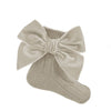 Biscuit Velour Bow Ankle Socks