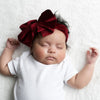 Burgundy Velour Headband with Bow