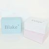 Personalised Lemon Cable Knit Baby Pom Blanket - Just Blue or Pink