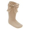 Coffee Knee Length Socks with Bow