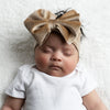 Coffee Velour Headband with Bow - Just Blue or Pink