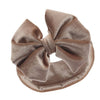 Coffee Velour Headband with Bow - Just Blue or Pink