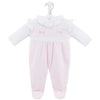 Dandelion Ruffles & Lace Dobbie Sleepsuit - Just Blue or Pink