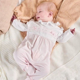 Dandelion Ruffles & Lace Dobbie Sleepsuit - Just Blue Or Pink