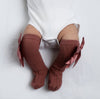 Dusty Pink Knee Length Socks with Bow