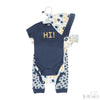 Boys 4 Piece Garment Set (Elephant, navy & mosaic) - Just Blue or Pink