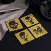 Gold & Black Mirror Skull Coasters x4