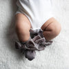 Grey Velour Bow Ankle Socks - Just Blue or Pink